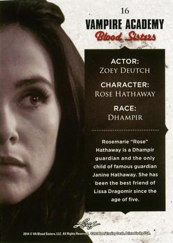2014 Leaf Vampire Academy: Blood Sisters #16 Zoey Deutch Back
