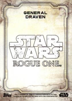 2016 Topps Star Wars Rogue One Series 1 - Green Squad #10 General Draven Back