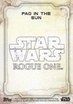 2016 Topps Star Wars Rogue One Series 1 - Green Squad #19 Pao in the Sun Back