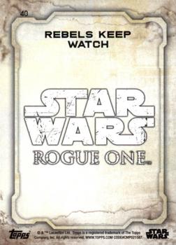2016 Topps Star Wars Rogue One Series 1 - Green Squad #40 Rebels Keep Watch Back
