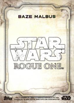 2016 Topps Star Wars Rogue One Series 1 - Blue Squad #3 Baze Malbus Back