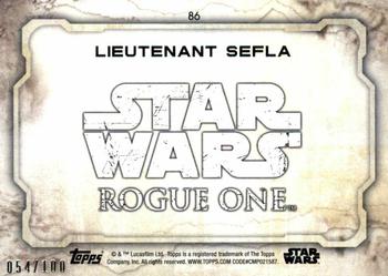 2016 Topps Star Wars Rogue One Series 1 - Gray Squad #86 Lieutenant Sefla Back