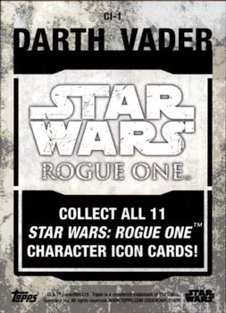 2016 Topps Star Wars Rogue One Series 1 - Character Icons #CI-1 Darth Vader Back