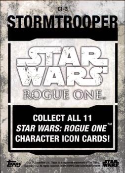 2016 Topps Star Wars Rogue One Series 1 - Character Icons #CI-3 Stormtrooper Back