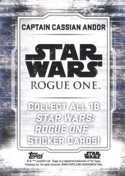 2016 Topps Star Wars Rogue One Series 1 - Character Stickers #NNO Captain Cassian Andor Back