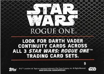 2016 Topps Star Wars Rogue One Series 1 - Darth Vader Continuity Set #9 Darth Vader Back