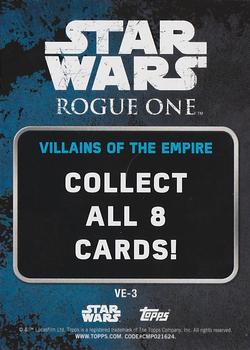 2016 Topps Star Wars Rogue One Series 1 - Villians of the Empire #VE-3 Director Krennic Back