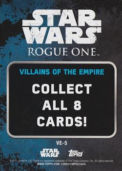 2016 Topps Star Wars Rogue One Series 1 - Villians of the Empire #VE-5 Shoretrooper Back