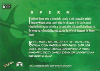 1999 SkyBox Star Trek: The Next Generation Season 7 - Klingons #S39 Opera Back