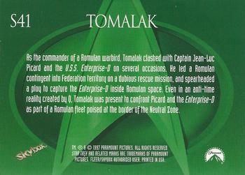 1999 SkyBox Star Trek: The Next Generation Season 7 - Foil-Embossed Characters #S41 Tomalak Back
