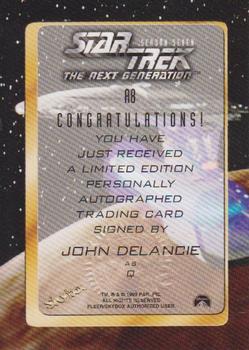 1999 SkyBox Star Trek: The Next Generation Season 7 - Autograph Series #A8 John Delancie Back