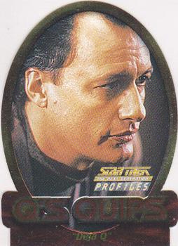 2000 SkyBox Star Trek The Next Generation Profiles - Q's Quips Cards Die Cut #Q4 Deja Q Front