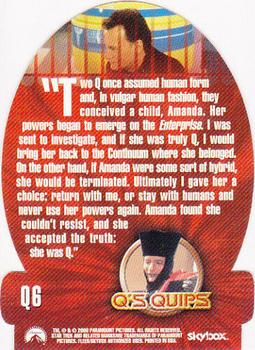 2000 SkyBox Star Trek The Next Generation Profiles - Q's Quips Cards Die Cut #Q6 True Q Back