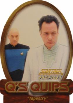 2000 SkyBox Star Trek The Next Generation Profiles - Q's Quips Cards Die Cut #Q7 Tapestry Front