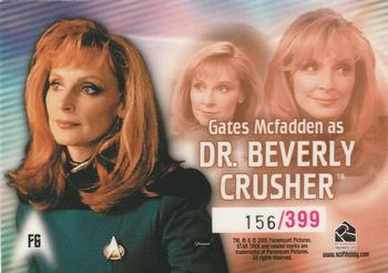 2005 Rittenhouse The Quotable Star Trek: The Next Generation - Starfleet's Finest #F6 Dr. Beverly Crusher Back