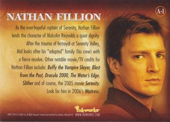 2006 Inkworks Firefly - Autographs #A-1 Nathan Fillion Back
