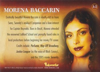 2006 Inkworks Firefly - Autographs #A-3 Morena Baccarin Back