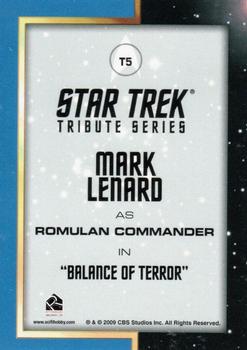 2009 Rittenhouse Star Trek: The Original Series Archives - Star Trek Tributes #T5 Mark Lenard Back