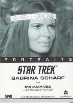 2009 Rittenhouse Star Trek: The Original Series Archives - Portraits #M48 Sabrina Scharf Back