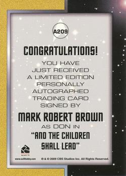 2009 Rittenhouse Star Trek: The Original Series Archives - Autographs #A209 Mark Robert Brown Back