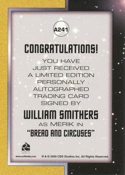2009 Rittenhouse Star Trek: The Original Series Archives - Autographs #A241 William Smithers Back