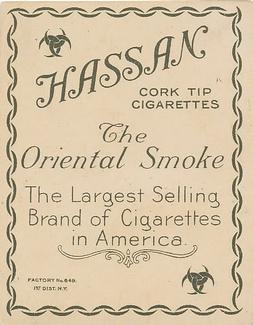 1909-10 Hassan Animal Series (T29) #NNO King Crane Back