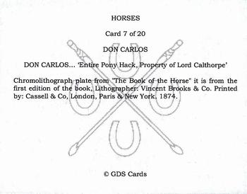 2008 GDS Cards Cassells' The Book of the Horse #7 Don Carlos Back