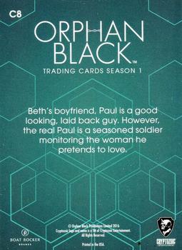2016 Cryptozoic Orphan Black Season 1 - Character Bios #C8 Paul Dierden Back