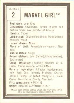 1987 Comic Images Marvel Universe I #2 Marvel Girl Back