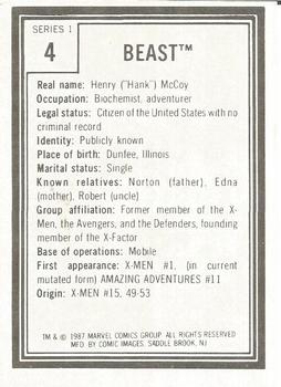 1987 Comic Images Marvel Universe I #4 Beast Back