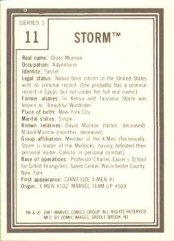 1987 Comic Images Marvel Universe I #11 Storm Back