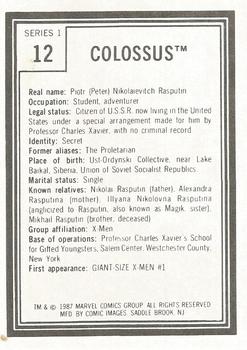 1987 Comic Images Marvel Universe I #12 Colossus Back