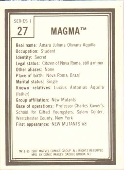 1987 Comic Images Marvel Universe I #27 Magma Back