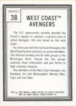 1987 Comic Images Marvel Universe I #38 West Coast Avengers Back
