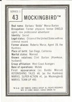 1987 Comic Images Marvel Universe I #43 Mockingbird Back