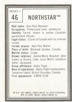 1987 Comic Images Marvel Universe I #46 Northstar Back