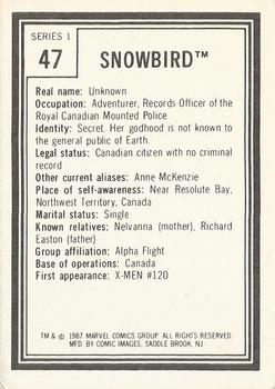 1987 Comic Images Marvel Universe I #47 Snowbird Back
