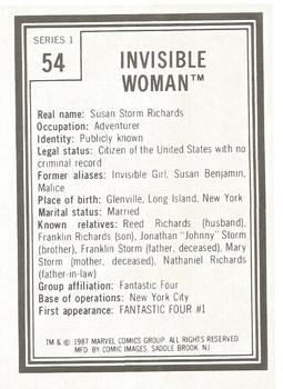 1987 Comic Images Marvel Universe I #54 Invisible Woman Back