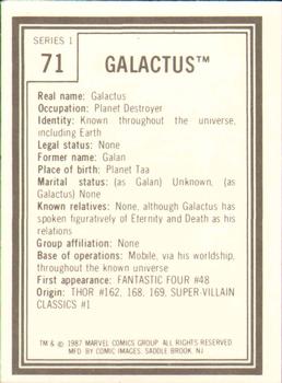 1987 Comic Images Marvel Universe I #71 Galactus Back