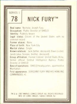 1987 Comic Images Marvel Universe I #78 Nick Fury Back