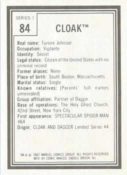 1987 Comic Images Marvel Universe I #84 Cloak Back