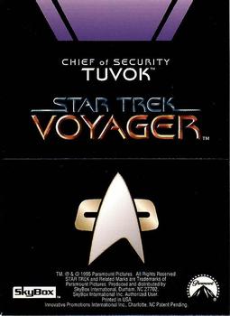 1995 SkyBox Star Trek: Voyager Season One Series Two - Pop-Out #P3 Chief of Security Tuvok Front