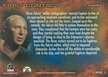 2003 Rittenhouse Star Trek Enterprise Season 2 - First Contact #F16 Takret Back