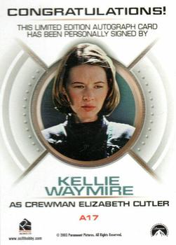 2003 Rittenhouse Star Trek Enterprise Season 2 - Cast Autographs #A17 Kellie Waymire Back
