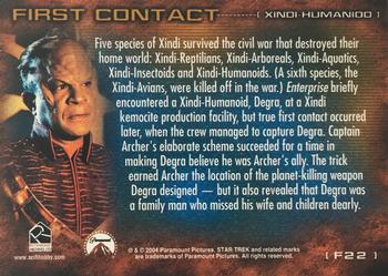 2004 Rittenhouse Star Trek Enterprise Season 3 - First Contact #F22 Xindi-Humanoid Back