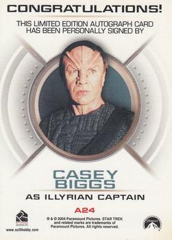 2004 Rittenhouse Star Trek Enterprise Season 3 - Autographs #A24 Casey Biggs Back