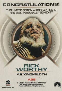 2004 Rittenhouse Star Trek Enterprise Season 3 - Autographs #A25 Rick Worthy Back
