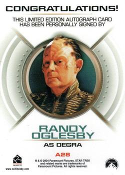 2004 Rittenhouse Star Trek Enterprise Season 3 - Autographs #A28 Randy Oglesby Back