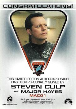 2004 Rittenhouse Star Trek Enterprise Season 3 - Autographs M.A.C.O. Series #MACO1 Steven Culp Back