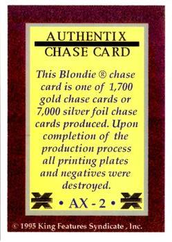 1995 Authentix Blondie - Gold Foil Signature #AX2G Cookie Back